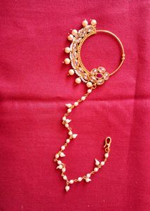 Bridal Premium Quality Nose Pin With Chain