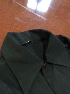 Lightweight Black Coat With Wooden Bead Designs
