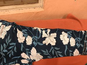 Brand New Blue Floral Print Kurta Set - XXL SIZE