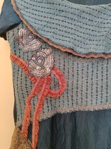 Bluish Grey Party Wear Hip Cover Top