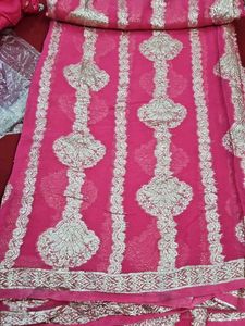 Pink &amp; Gold  Saree Jorjat
