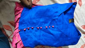 Pink and Blue Frock Dress