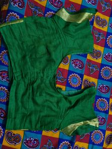 Dark Green Printed Saree