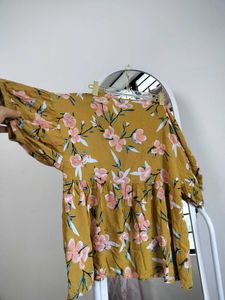 Mustard Yellow Floral Top Super Soft
