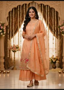 Peach Kurta garara Set