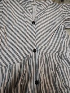 Striped Button-Down Dress