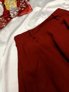 🎀Burgundy Pleated Mini Skirt🎀