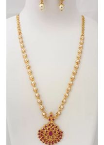 Pearl Chain Set With Earrings