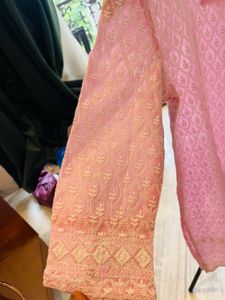 Pink Chikankari Embroidered Kurta