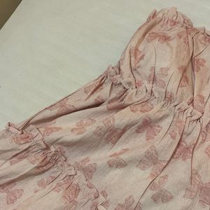 Pink Coquette Bow Strapless Dress