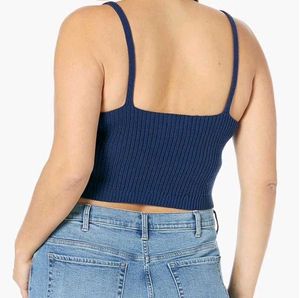 Navy Knit Crop Top