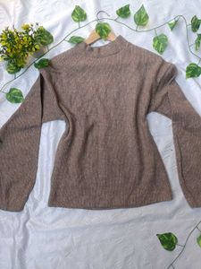 Zara Cozy Brown Knit Sweater 🤎