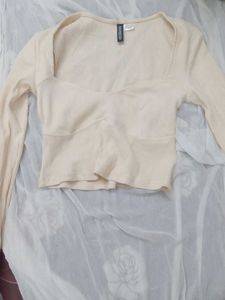Cream Long Sleeve Top