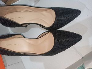 New Black Rhinestone Lino Perros Heels Women