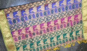 Multicolor Pattu Saree[without Blouse]