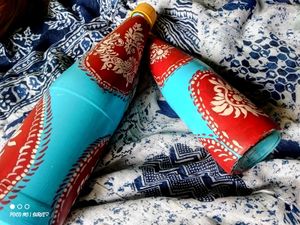 Hand-Painted Decorative Bottles - Unique Home Deco