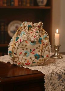 Floral Embroidered Pouch