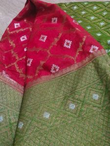 Elegant Red & Green Saree