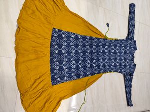 Long Anarkali Kurta With Attach Skirt