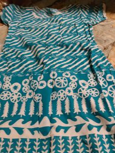 Teal Printed Dress