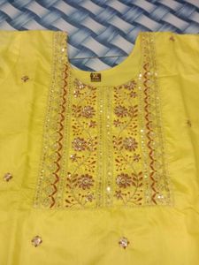 Yellow Embroidered Kurta Set