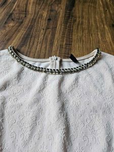 Beige Embellished Top