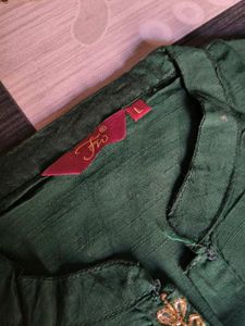 Green Embroidered Kurta