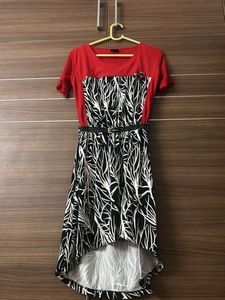 Red & Black High-Low Dress
