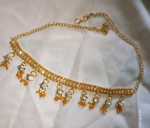 orange stone choker necklace