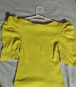 Yellow Puff Sleeve Top