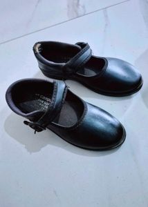 Girls Black And White School Shoes . 2 Pairs