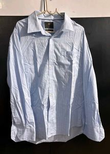 M&amp;S Tailored Fit Light Blue Checkered Shirt
