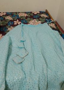 Sequins Work Lahenga With Tussle