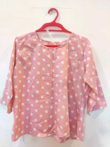 pink polka dot top for girls