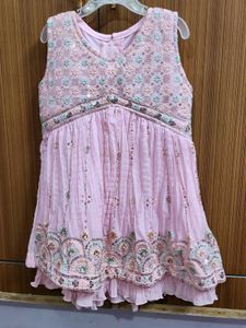 Pink Embellished sharara suit