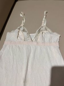 White Lace Trim Cami Top