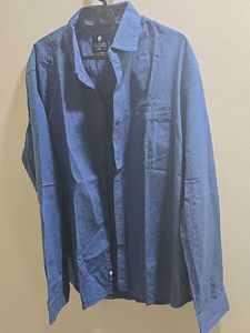 Blue Dotted Casual Shirt