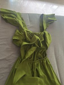 New padded Olive Green Midi Dress backless