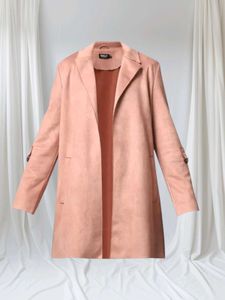 ONLY Pink Faux Suede Blazer - Free Size