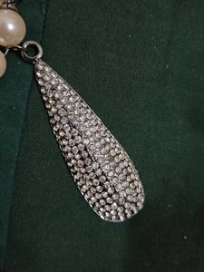 Pearl &amp; Rhinestone Drop Necklace
