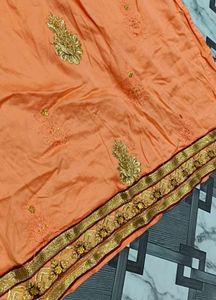Orange Embroidered Kurti