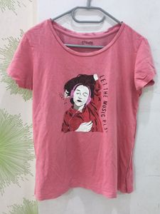 Pink Graphic Tee - Let the Music Play