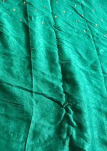 Green Saree Blouse with Embellishments