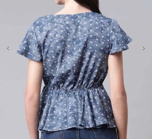 New Cottinfab V-neck Top For Women