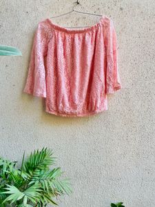 Peach Lace Top
