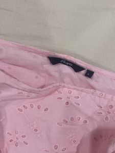 Baby Pink Short Length Dress With Spaghetti Straps