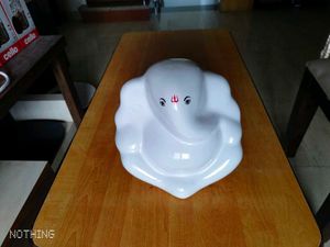 White Ceramic Ganesh Idol