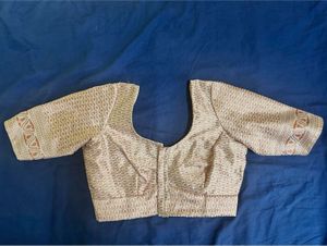 Silk Blend White Kanjivaram blouse