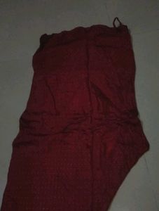 Burgundy Polka Dot Churidar Set Of Embroidery Kurt