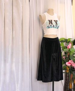 Ajio Navy Blue Culottes With Zipper